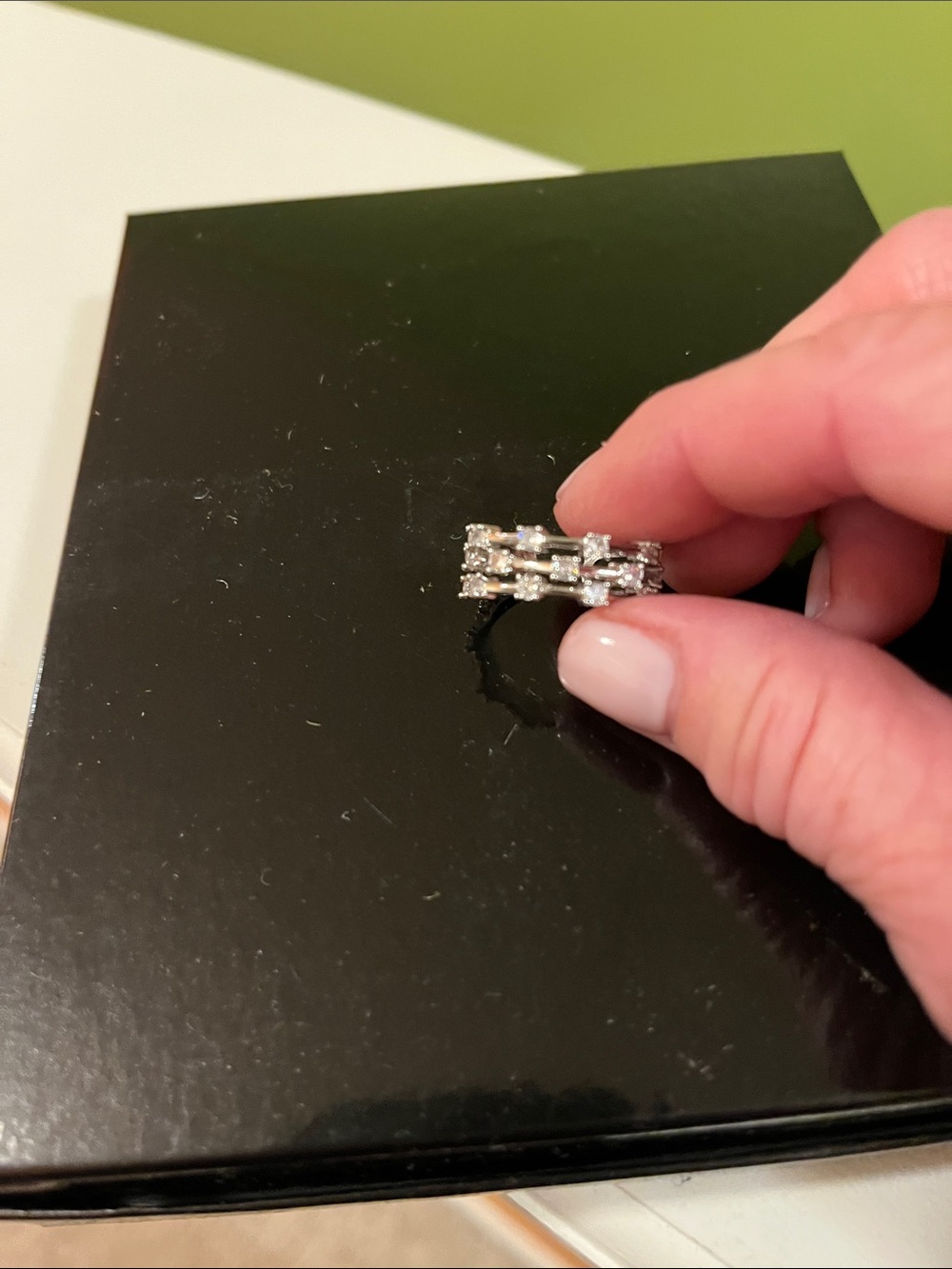NWOT Anthropologie Silver-Tone Ear Cuff Baguette Crystal